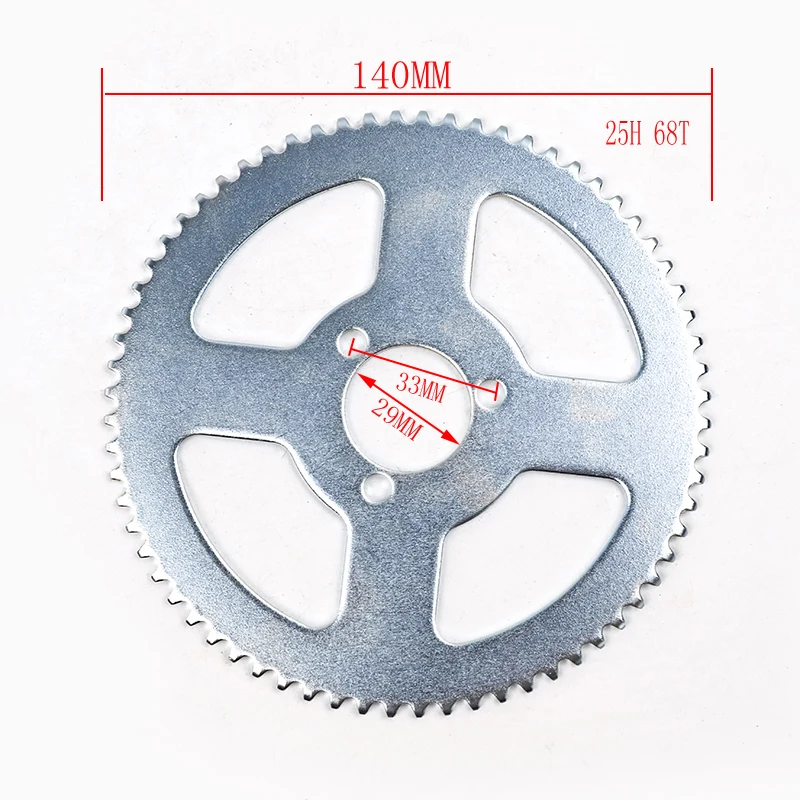 Engine Sprocket Chain 25H 47T 55T 65T 68T T8F 35T 44T 54T Rear Sprocket Tooth 29/34/54MM for 47CC 49CC Mini Moto ATV Quad Dirt Pit Pocket Bike