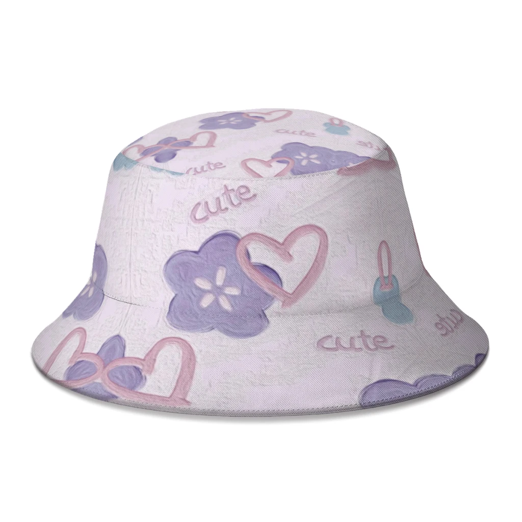 

Flowers beauty Bucket Hat Cotton Summer Foldable Unisex Outdoor Sunscreen