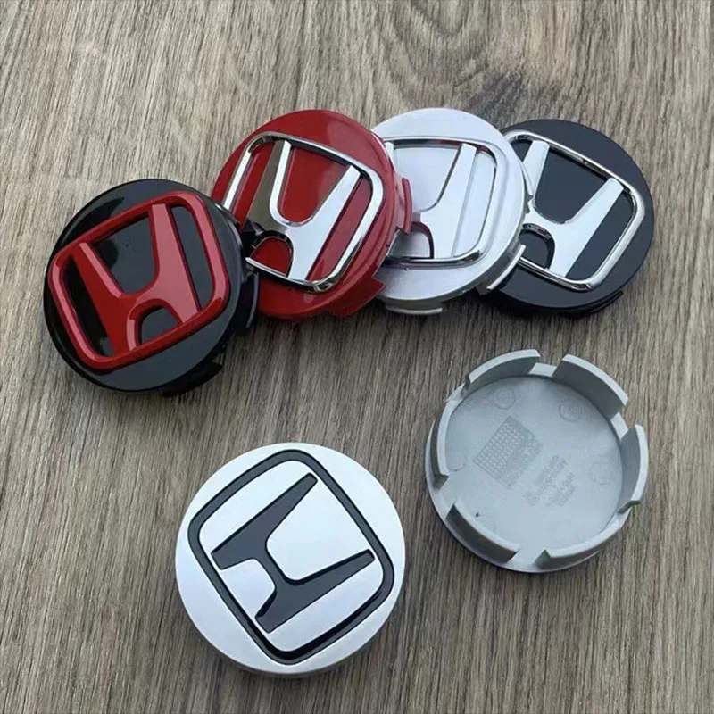 Wheel Center Caps 4pcs 58mm/69mm Wheel Center Cap Car Hub Cover Badge Emblem For Honda Civic City Accord CRV Hrv Jazz Odyssey Spirior CBR HRV