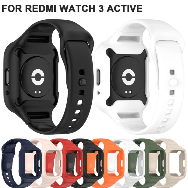 Wrist Case+Strap Silicone Strap Protector for Redmi Watch 3 Active Smart  Watch