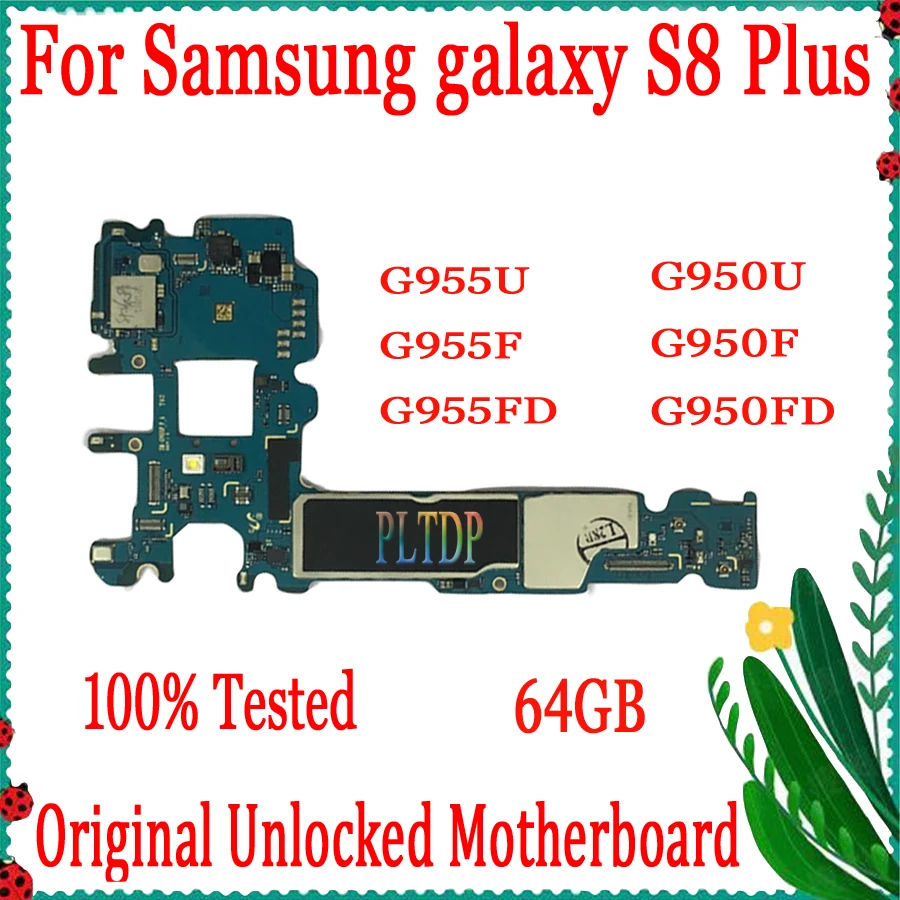 

For Samsung Galaxy S8 G950U G950F G950FD S8 Plus G955U G955F G955FD Motherboard Original Unlock Logic Board Tested Mainboard