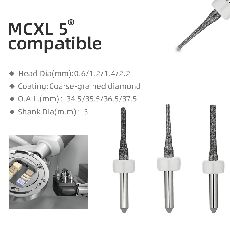 

Smilezir Sirona mcx5 Lithium Disilicate Milling Bur Dental Laboratory Grinding Burs for Milling Dental Lithium Disilicate