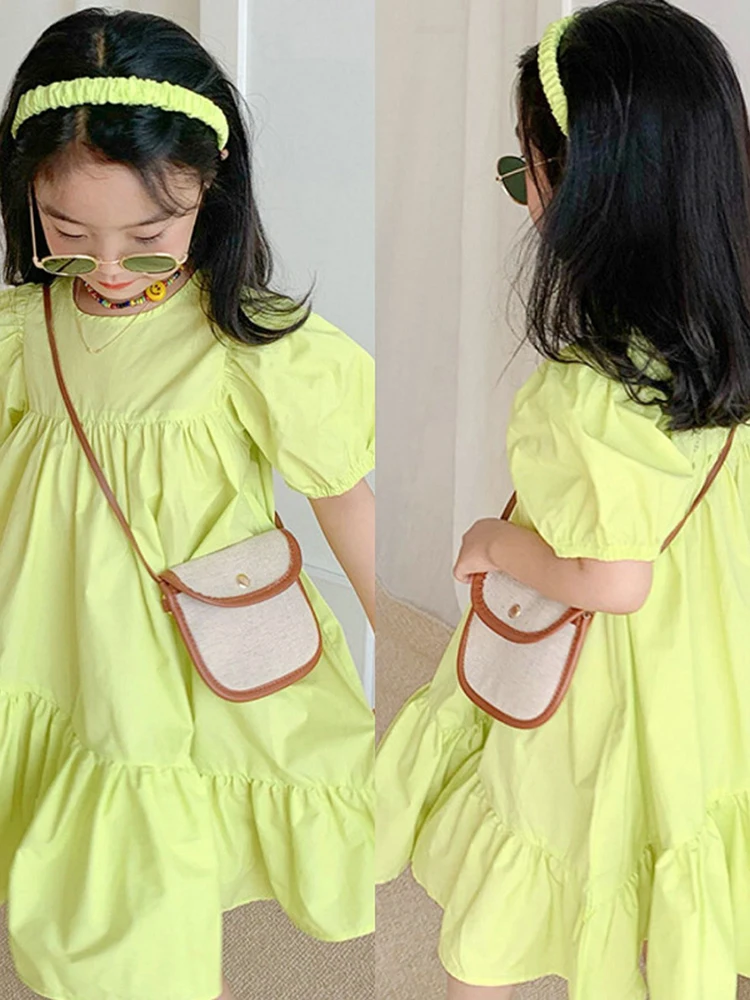 

Юбка для девочек, платье неправильной формы с коротким рукавом, юбка принцессы, Новинка лета 22, детская одежда, платья