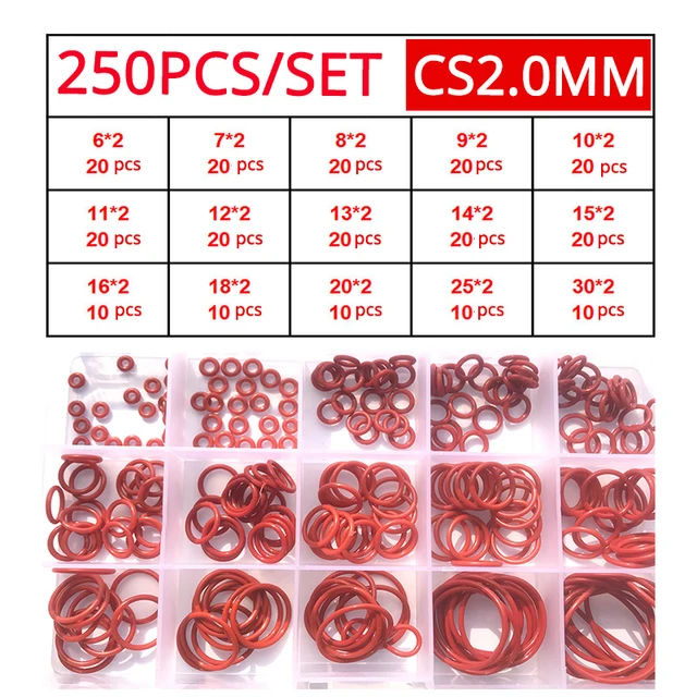 Uxcell Silicone Rubber O-Ring Assortent Kit 225 Pieces 15 Sizes Etric - View #6