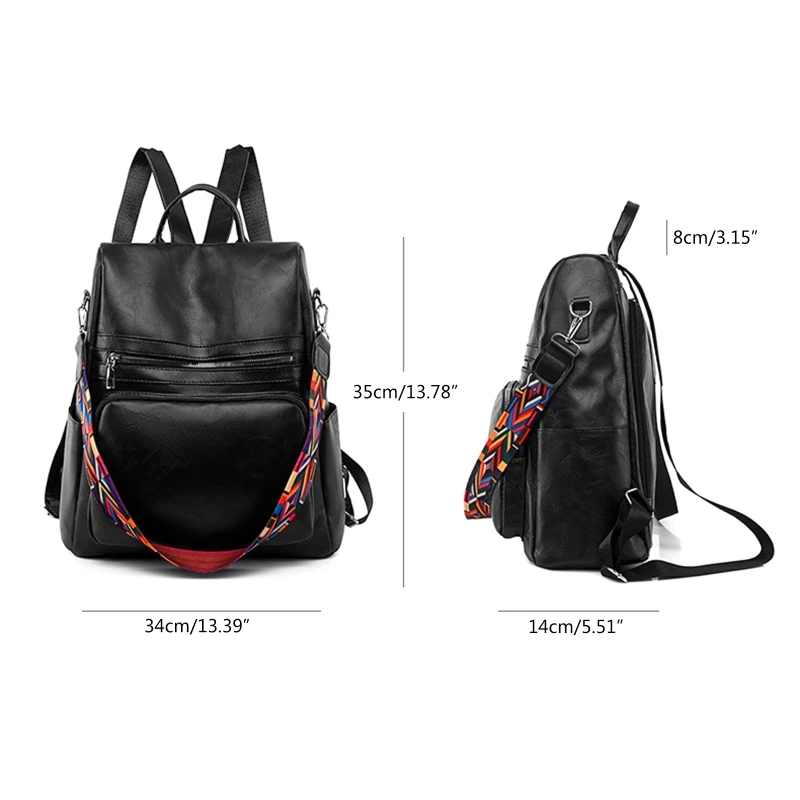 Backpack Purse for Women Fashion PU Leather Travel Large Ladies Shoulder Bag Anti-theft Rucksack Casual Daypack