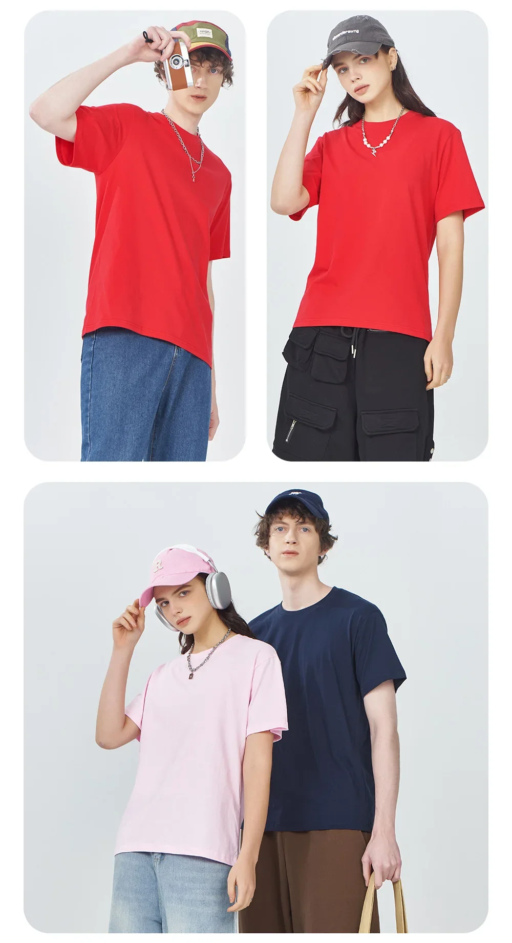 Kostenloses Logo für Damen und Herren, individuelles Bild, T-Shirts, 100 % Baumwolle, 220 g/m2, lässiges Kurzarm-T-Shirt, Enterprise-Team, kulturelle Arbeitskleidung – Detail 11
