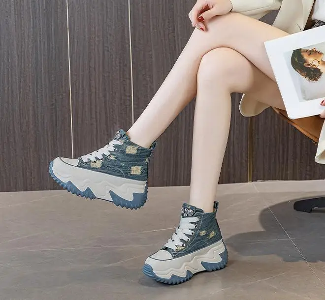 7cm Platform Fashion Ladies Sneakers - true deals club