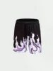 Men's Flame Print Shorts Breathable Mesh Athletic Basketball Shorts Summer Oversized Sport Shorts Drawstring Gym Short Pants 1