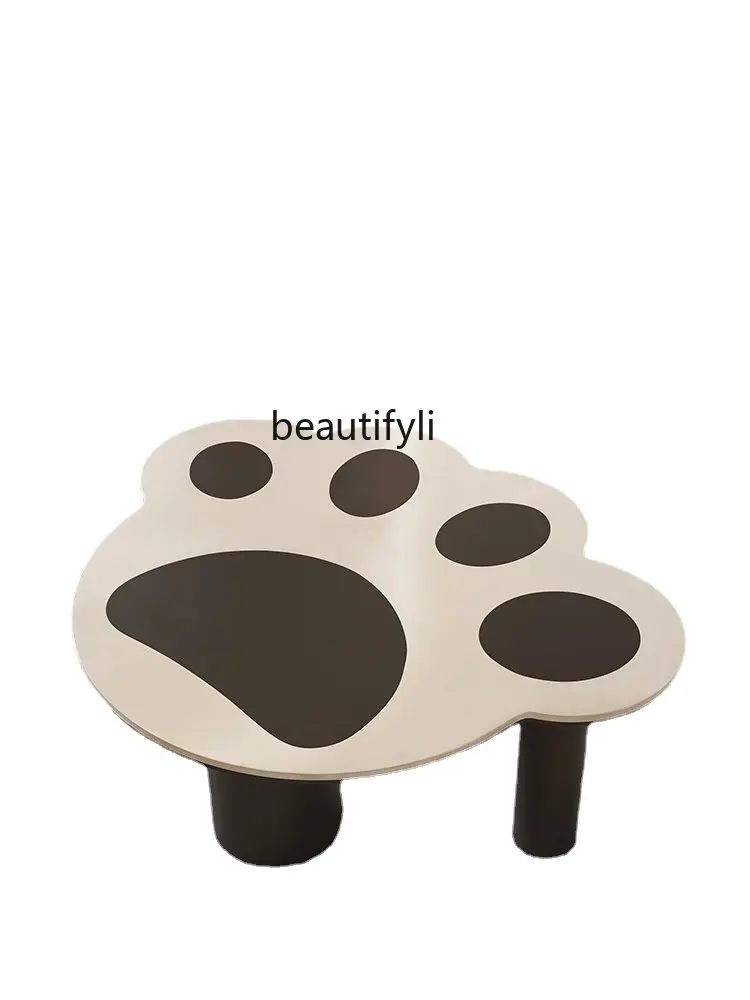 

Hand-Shaped Brush Coffee Table Creative Cartoon Small Apartment Living Room Home Design Sense Stone Plate Cat's Paw Tea Table