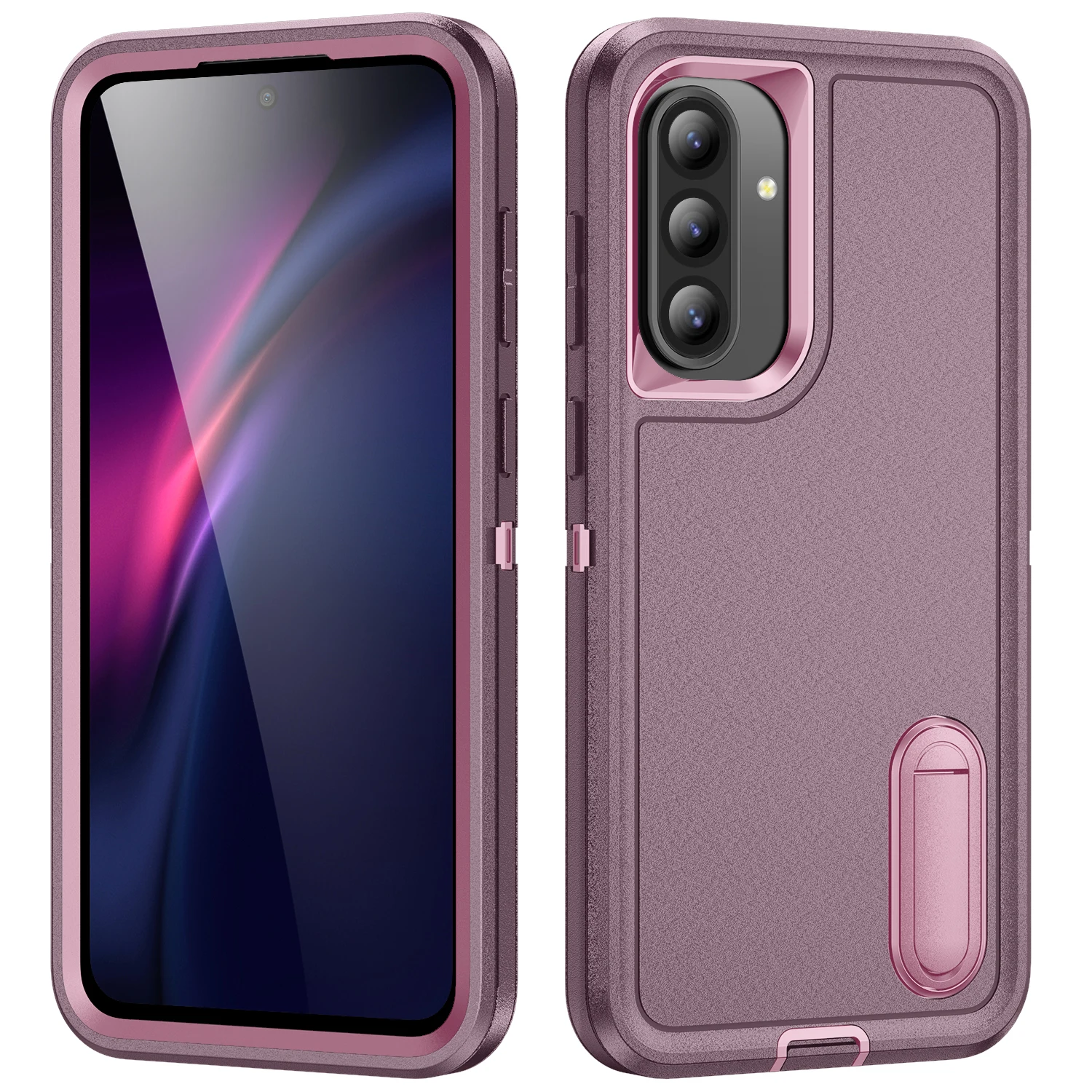 Ultimate 3-in-1 Heavy Armor Phone Case with Hard Plastic Frame and TPU Silicone Back Cover