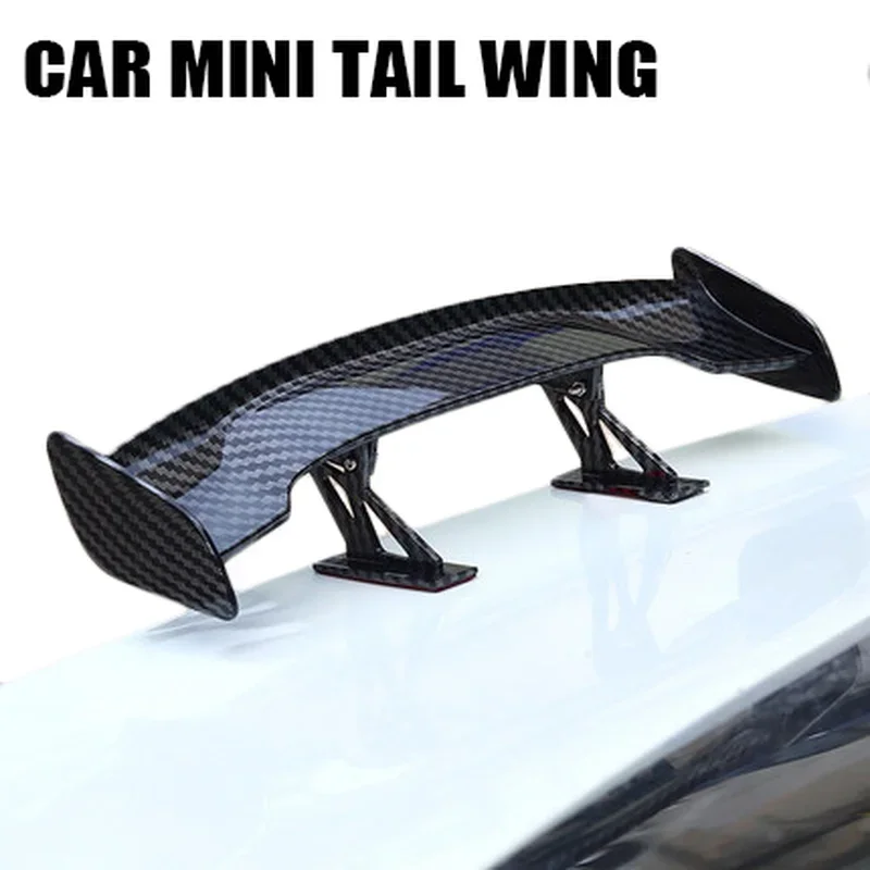 

Car Mini Tail Wing Carbon Fiber Look Modified Tail Wings Simple Model Auto Rear Spoiler Decoration Car Accessories