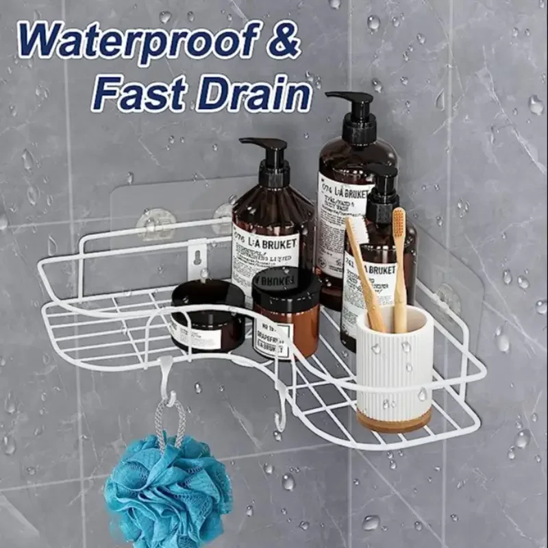 Non Perforated Bathroom Triangle Shelf Wall Mounted Toilet Washbasin Storage Wall Supplies 1PCS
