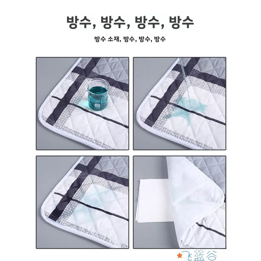 대형 사이즈 통기성 방수 소변 차단 매트 노인 성인 케어 침대용 일회용 접이식 매트리스 패드 실크 소재