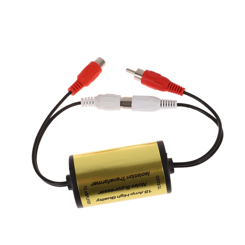 RCA Auto Audio Noise Filter Suppressor Ground Loop Lsolator For Car And Home Stereo 2&times;RCA Male 2&times;RCA Female
