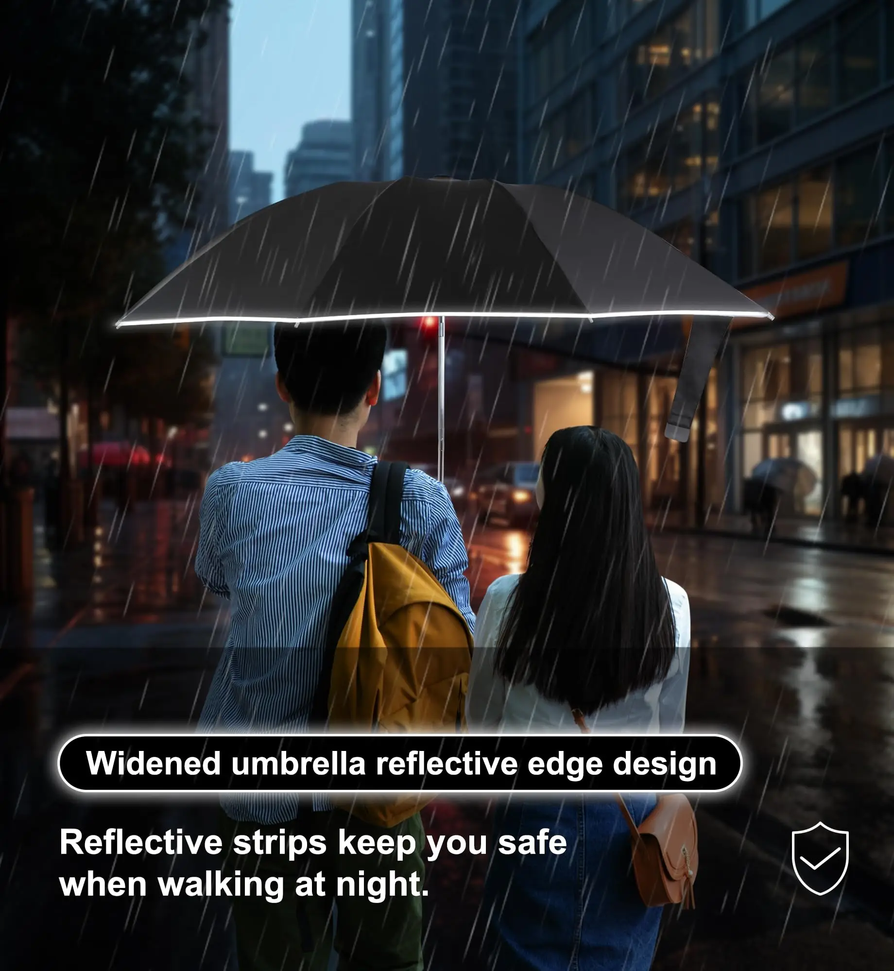 Folding Umbrella Automatic Umbrella Sun Umbrella UV Umbrella Windproof Umbrella for Men Women Fully Automatic Reverse Folding with Reflective Stripe Carabiner Handle
