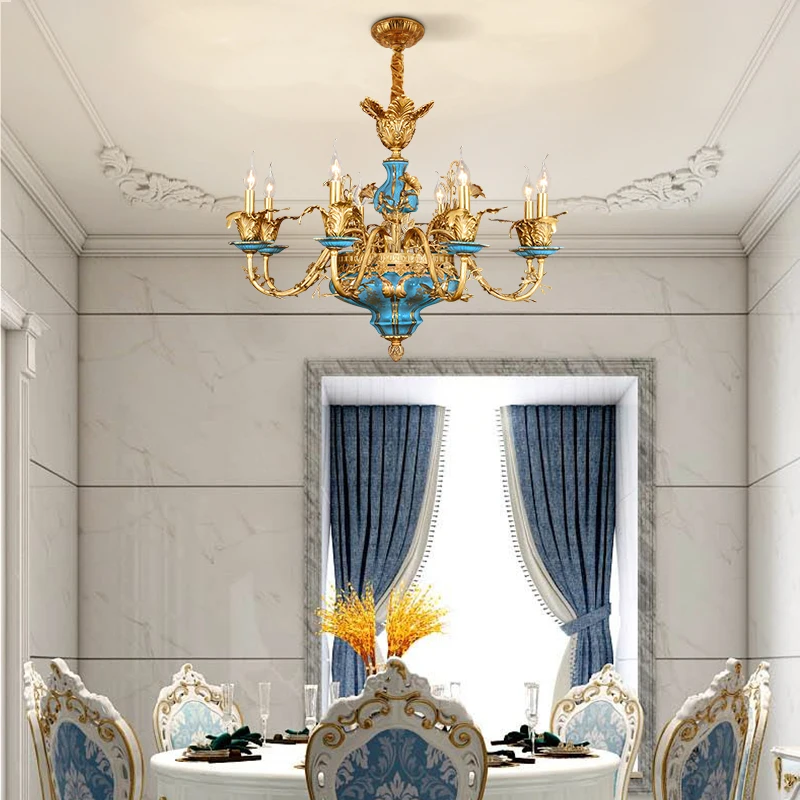 Luxury Antique Chandelier Home Italy Elegant Rococo Pendant Light - Image 4