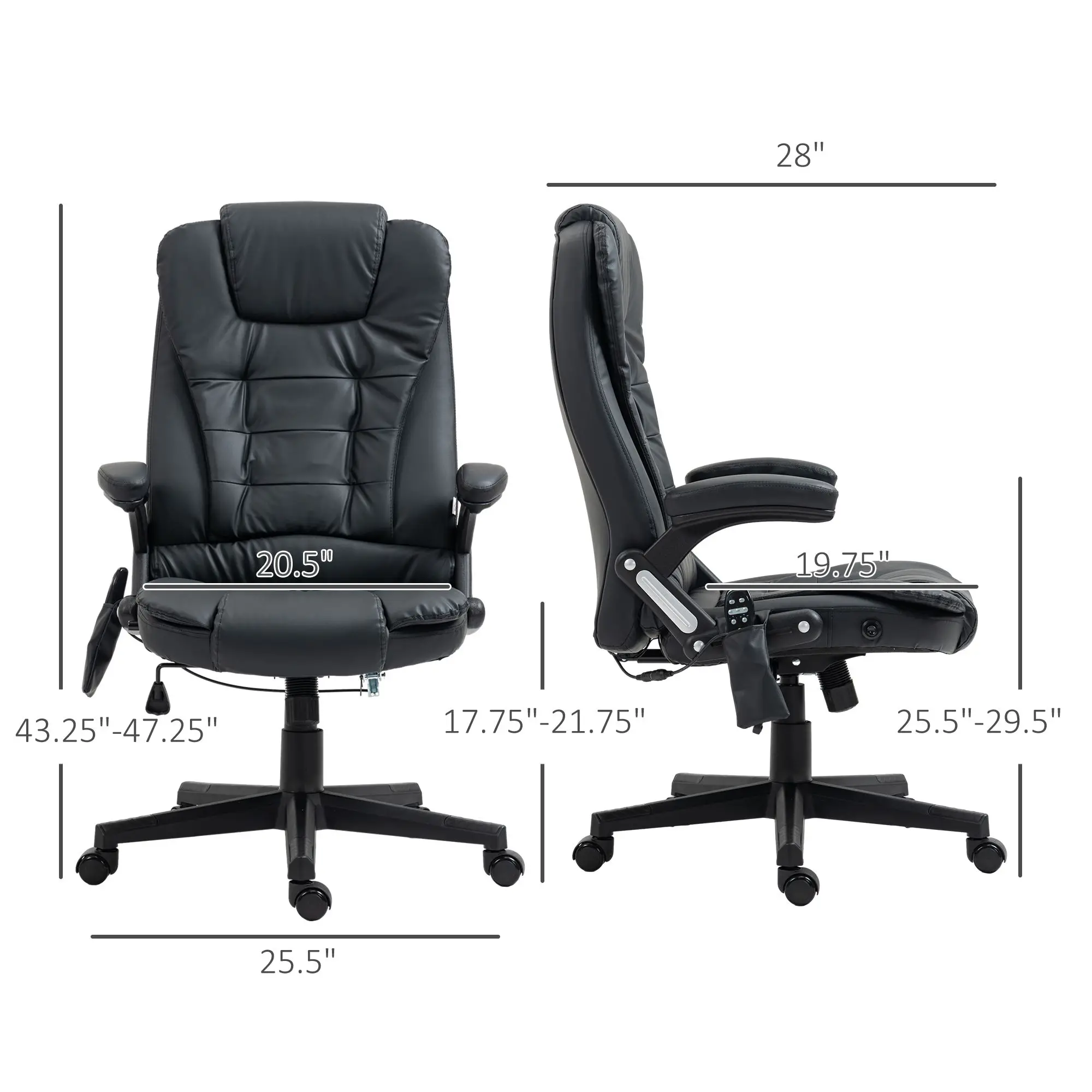 Heated Massage Reclining Office Chair with Remote 3