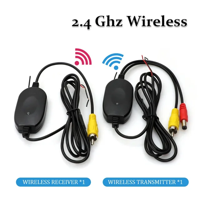 2.4 GHz Sans Fil Vidéo Vue Arrière De La Voiture Caméra RCA Transmetteur Récepteur Kit Pour Caméra De Recul Moniteur Caméra Récepteur Cam DVD GPS Module De Lecteur De Voiture Radio Adapte