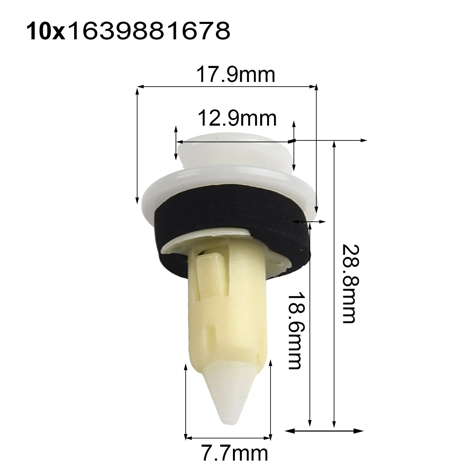 10Pcs Fastener Clip-Inner Door Panel With Sealer A1639881678 