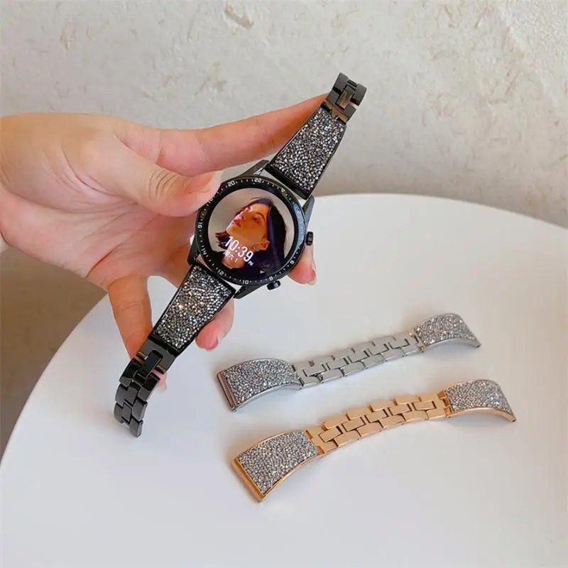 Elegant Diamond Bracelet Watch Strap, 20-22mm Adjustable Band