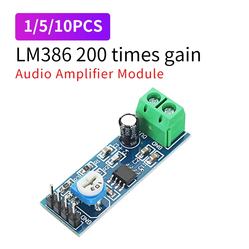 Audio Amplifier Module 4V-12V DC With Volume Control - LM386 - View #3