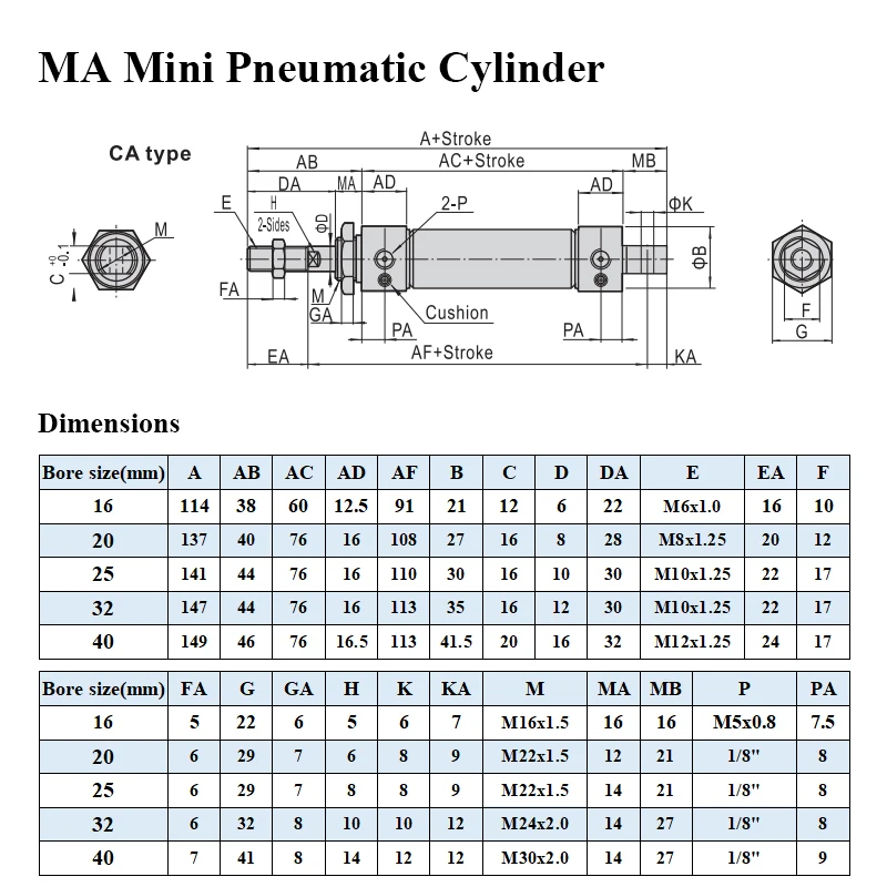 mini pneumatique double effet en acier course de pression livraison gratuite 05