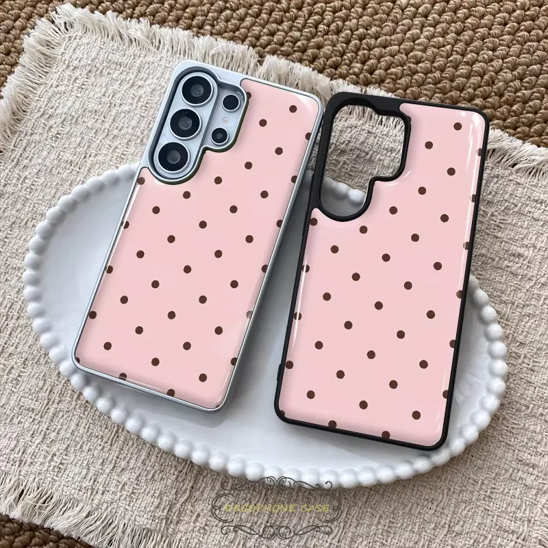 Korean Pink Pixel Wind Rabbit Kawaii Polka Dots Drip Glue Phone Case - Sweet Cover
