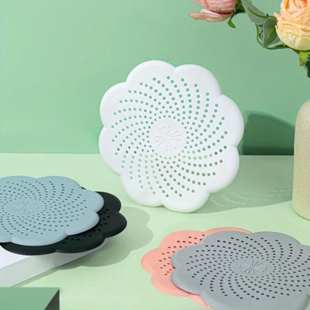 ฝาปิดท่อระบายน้ำซิลิโคน 5 ชิ้น สำหรับครัว ป้องกันการอุดตัน ที่กรองเศษอาหารในอ่างล้างจาน ที่กรองเส้นผมในห้องน้ำ 1