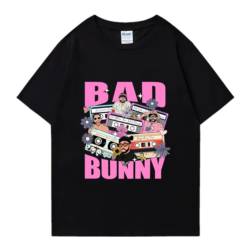 

Hot sale Bad Bunny Most Wanted Tour 90s Vintage Graphics T shirt Men Women Oversized short sleeve t-shirts Unisex popular Tops