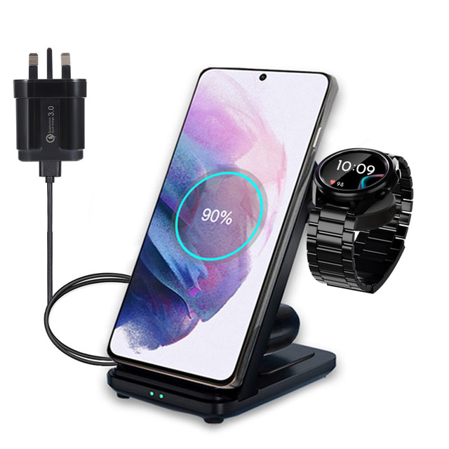 3 in 1 Wireless Charger Stand For Samsung Galaxy Watch 3/4 Active 2/1 S22 Ultra S21 20 Wireless Chargers For Samsung Watch 4