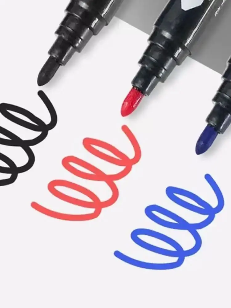 5–50 Stück wasserdichte Markierungsstifte auf Ölbasis, schwarz, blau, rot, Tinte für Glas, Metall, Schreibwaren, Kunst, Zeichnen, Büro, Schulbedarf – Detail 4