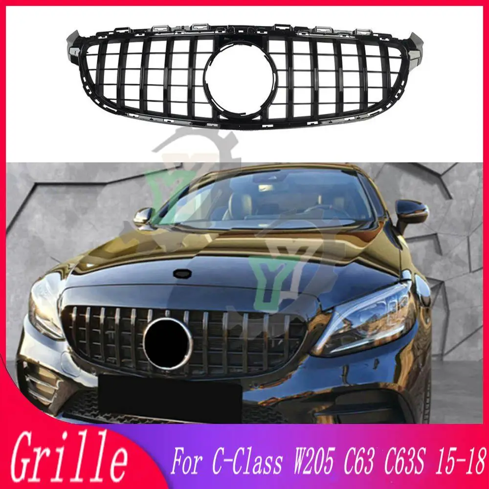 

Car Accessory Front Bumper Upper Grille GT Sport Style Racing Grill For Mercedes-Benz C-Class W205 C63 C63S 2015 2016 2017 2018