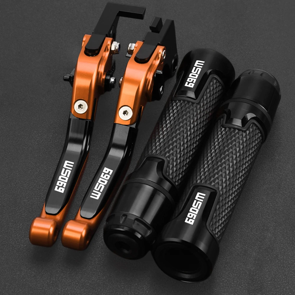 

Motorcycle CNC Alumiunm Accessories Adjustable Extendable Brake Clutch Levers Handlebar grips For KTM 690SM 690 SM 2007-2008