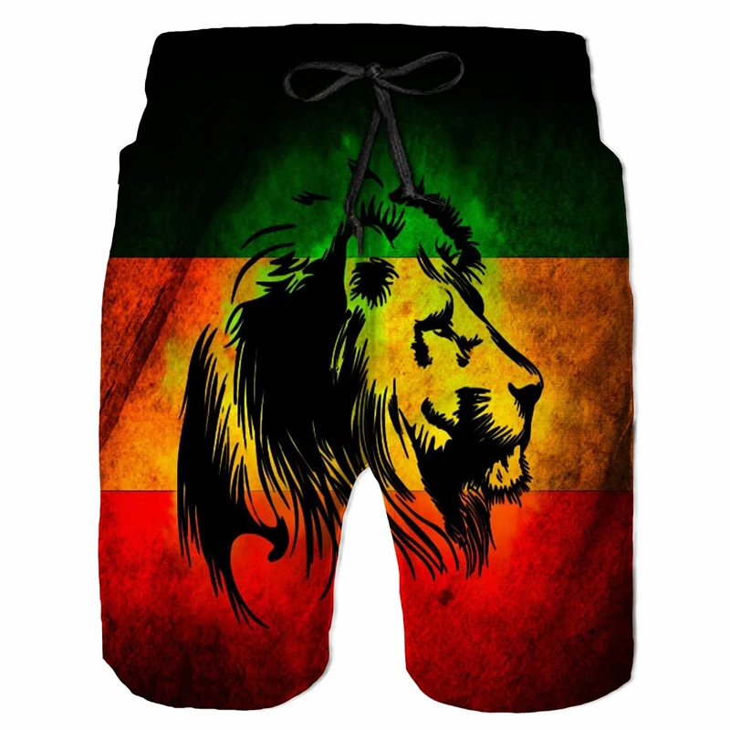 3d Printed Flag Shorts For Men Gun Design Quick Dry Beach Shorts Cool Skull Casual Summer Running Sports Clothes Short Trousers 3