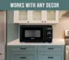 Compact Countertop Microwave Oven 0.7 Cu. Ft. 700-Watt with LED Lighting, Child Lock, Easy Clean Grey Interior, Retro 4