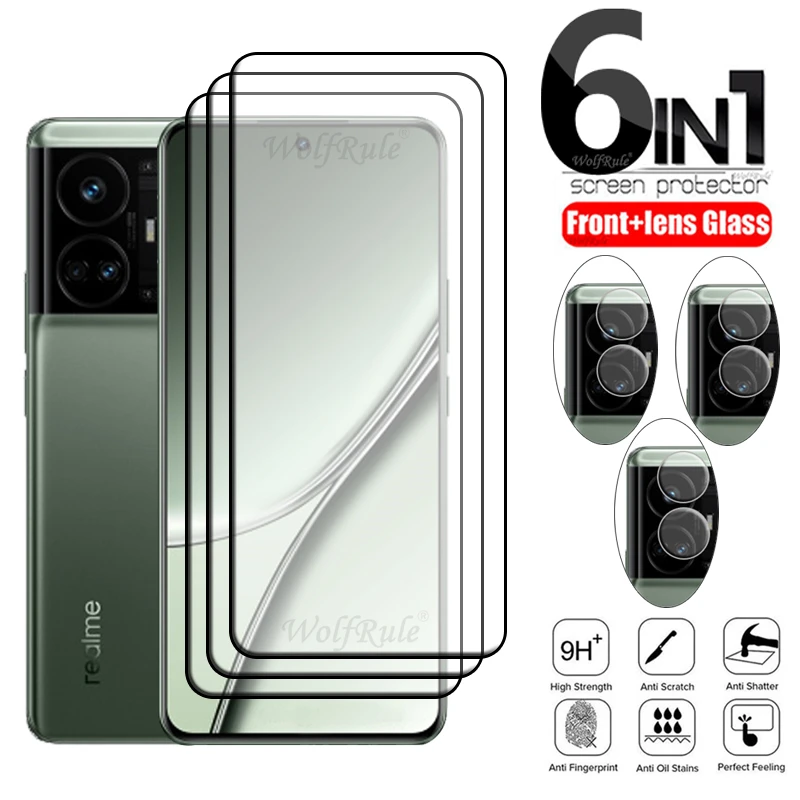 6-In-1 Per Realme Gt 5 Glass Per Oppo Realme Gt 5 Vetro Temperato 9H Full Cover Screen Protector Per Realme Gt 5 Gt5 Lens Glass