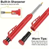 2.8/2.0mm Solid Carpenter Mechanical Pencils With Leads Built-in Sharpener Marking Tool Woodworking Deep Hole Mechanical Pencils 3