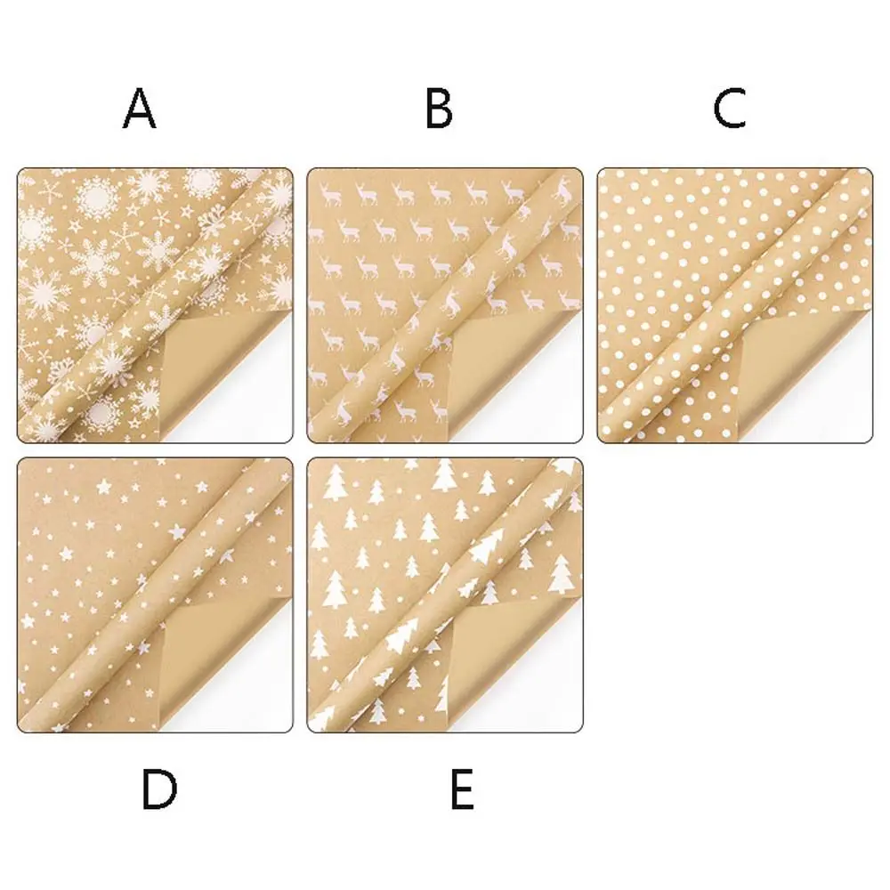 44x100cm Craft Snowflake New Year Kraft Paper Xmas Tree Scrapbook Party Supplies Gift Wrapping Paper Christmas Decoration