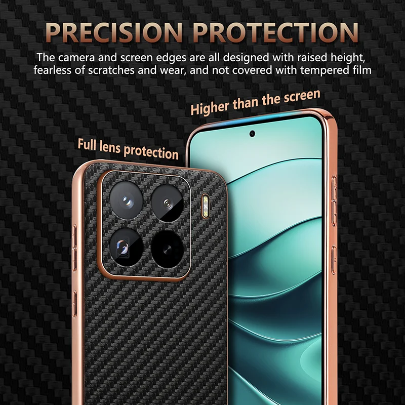 Luxury Carbon Fibre Electroplating Leather Silicone Phone Case Cover