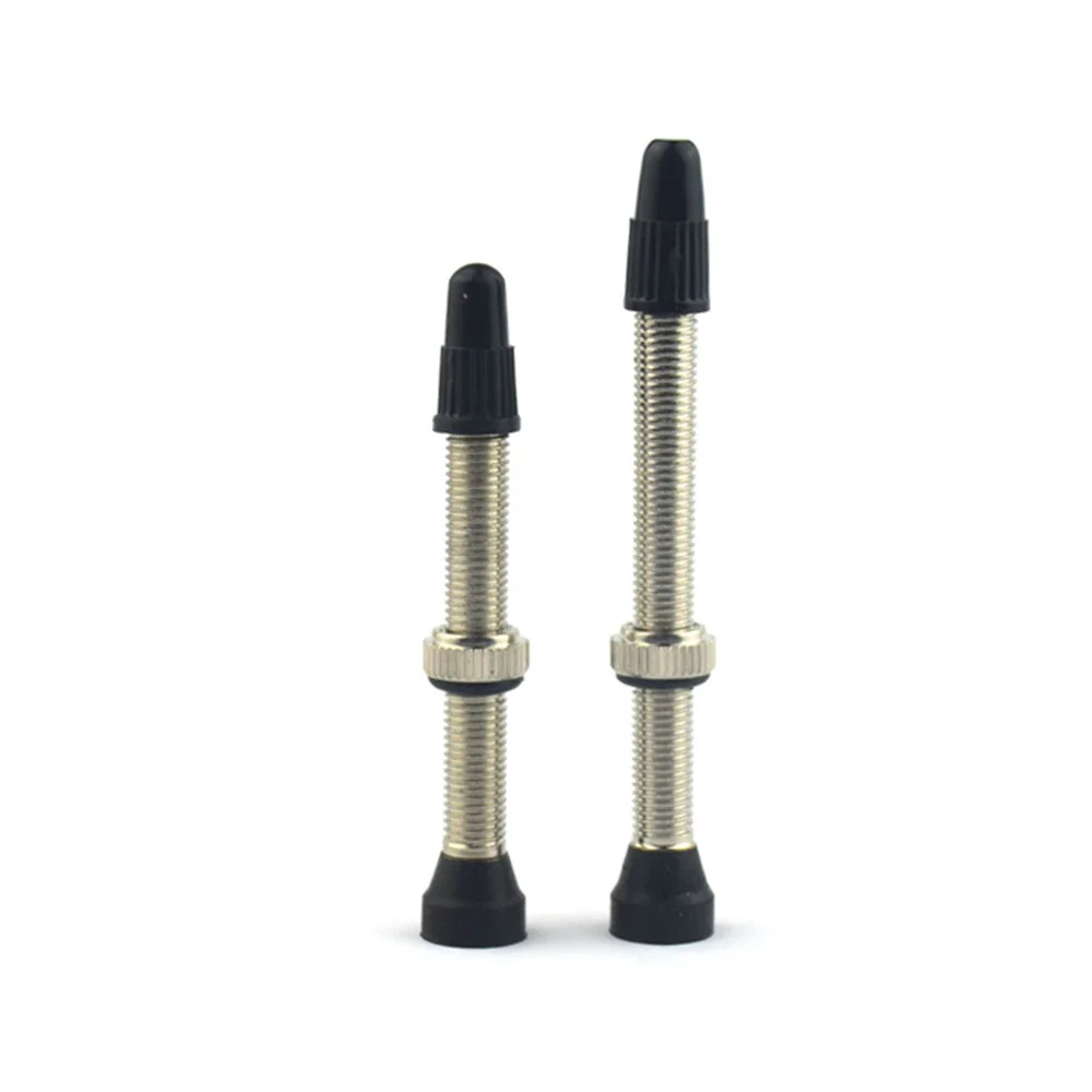 2PCS Bike Tire Valve Core Set 40/60MM Brass Stem Bicycle Presta Tubeless Tire Valve Road Bike MTB Nipple Tool Alloy Cap bicycle valve core tire valve core