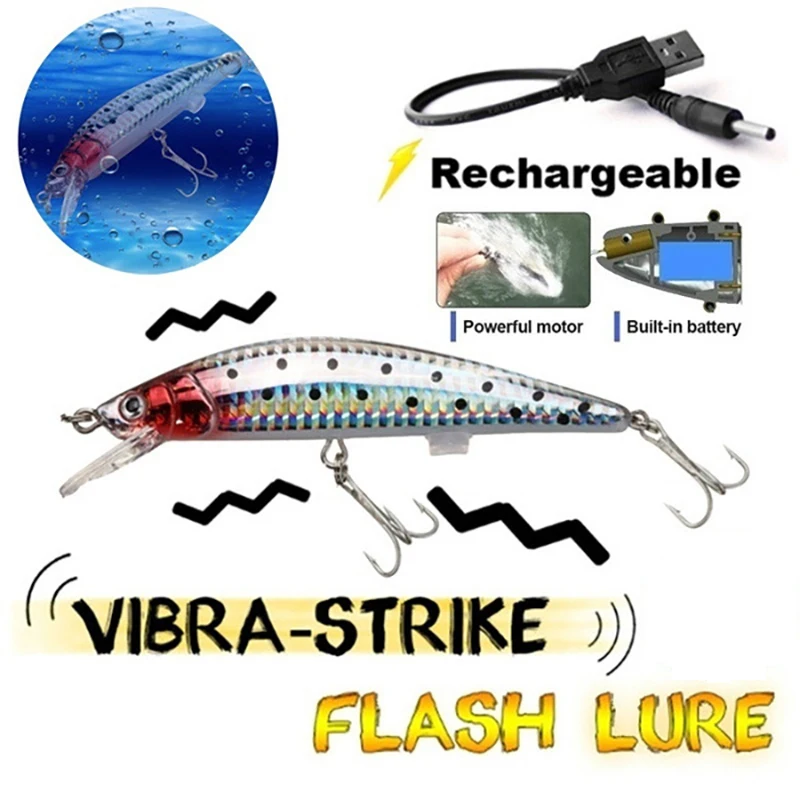 Leurres De Pêche Électriques LED Rechargeables - Appâts Lumineux Simulant Nage, Pour Rivière, Lac, Nuit - Autonomie 2h