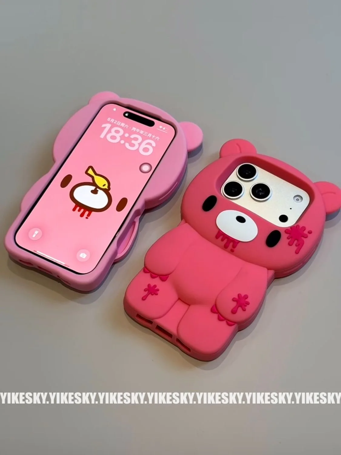 Adorable Bear Silicone Phone Case - Cute Cartoon Design with Multiple Size Options