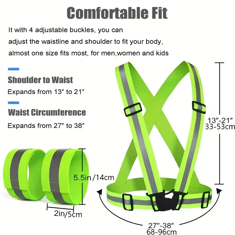 Reflective Safety Vest Unisex Motorcycle Reflective Vest For Night Running Cycling Walking