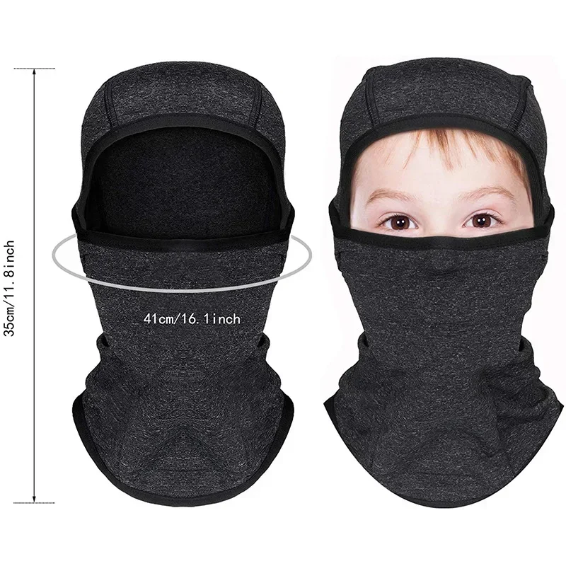 Girls Balaclava Fleece Windproof Ski Face Mask Cover Boys Snowboard Cycling Hiking Scarf Children Kids Skiing Helmet Liner Hood