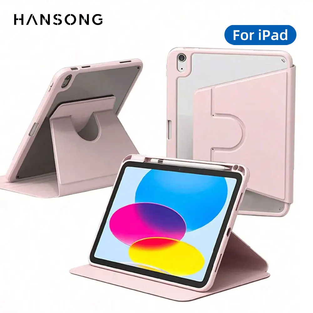Acrylic 360° Rotating Tablet Case with Pencil Holder