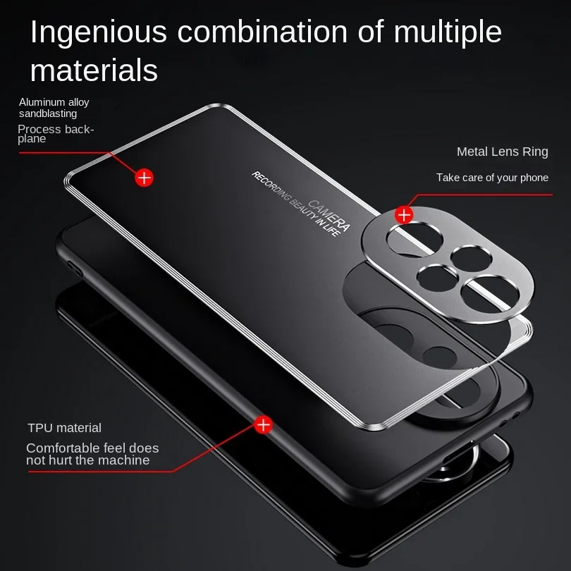 Sleek Sandblasted Aluminum Alloy Back Plate with Metal Camera Protect Cover