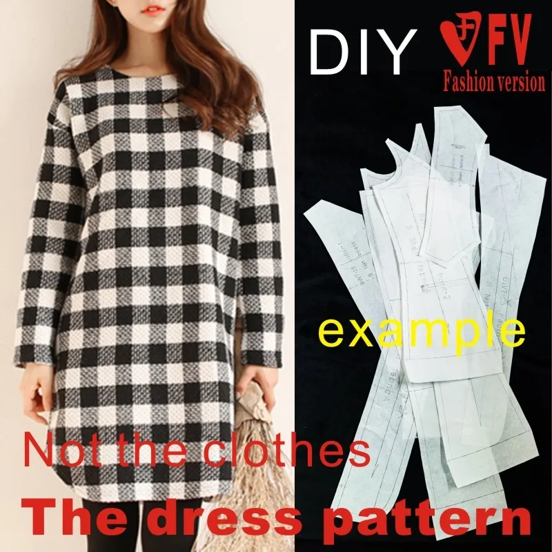 Dresses Sewing Pattern Template Cutting drawing Clothing DIY ((Not selling clothes)) BLQ-178