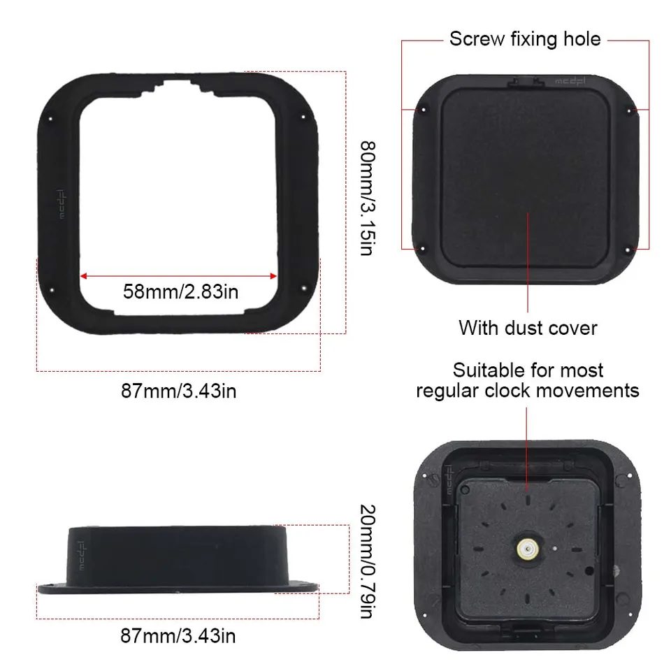 Coque De L'horloge Murale Arrière En Plastique Kit Réparation