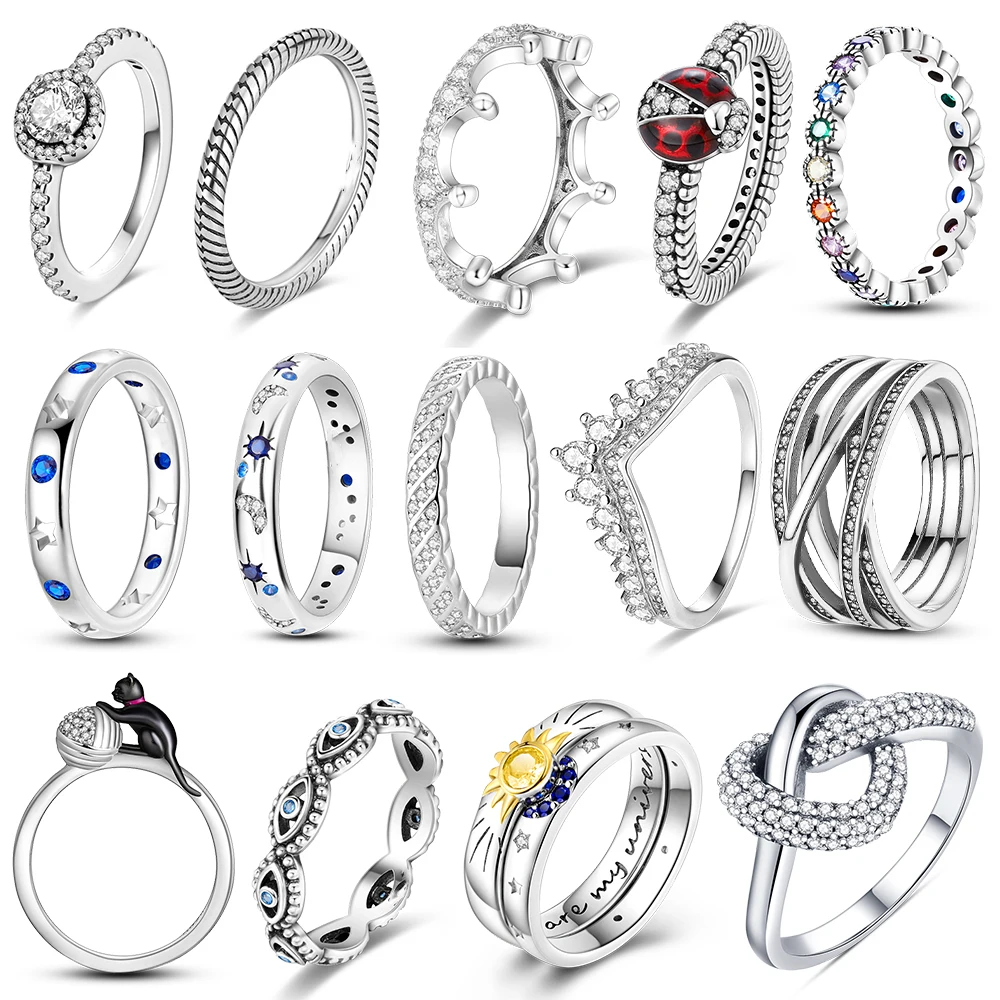 SilverPlatedWeddingRingForWomenFingerRingsInfiniteFlower