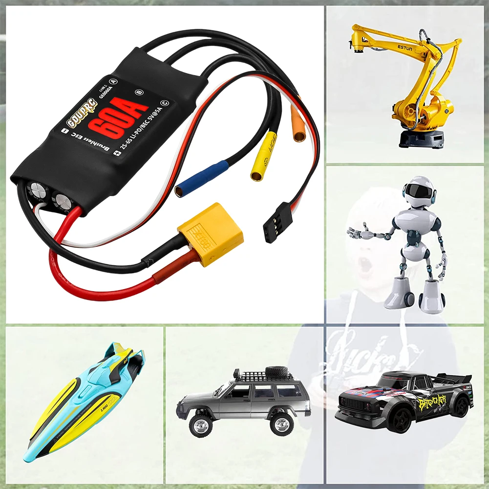 Câbles de sortie moteur et connecteur servo du contrôleur de vitesse ESC Brushless 60A pour drone